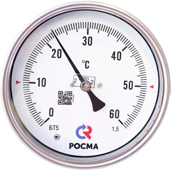 Термометр РОСМА БТ-51.211 осевой (0-60C) 1.5, L=250мм, с латунной гильзой, биметаллический D070-02101 Термометр РОСМА БТ-51.211 осевой (0-60C) 1.5, L=250мм, с латунной гильзой, биметаллический D070-02101