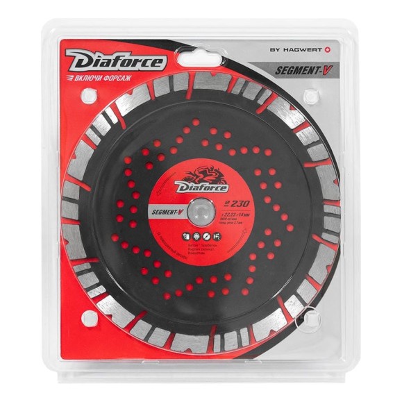 Диск алмазный DIAFORCE Segment-V 230x22,23x14x2,7мм сухой рез 505230VH Диск алмазный DIAFORCE Segment-V 230x22,23x14x2,7мм сухой рез 505230VH