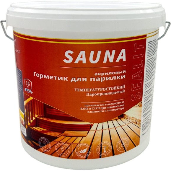 Герметик для бань и саун Sealit Sauna 7 кг, сосна 4020009 Герметик для бань и саун Sealit Sauna 7 кг, сосна 4020009