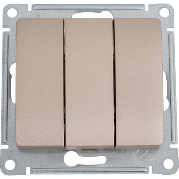 3-клавишный выключатель Systeme Electric GLOSSA 10АХ, ТИТАН GSL000431 3-клавишный выключатель Systeme Electric GLOSSA 10АХ, ТИТАН GSL000431