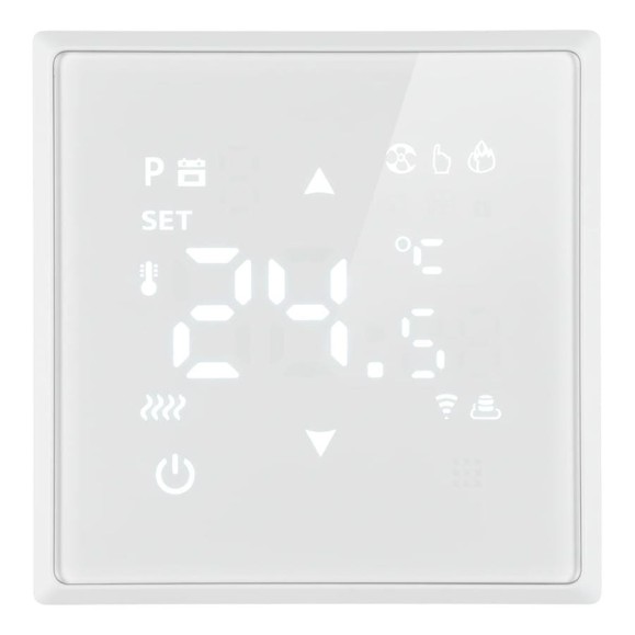 Терморегулятор STEKKER Wi-Fi (механизм), 250В, 3500Вт, серия Эмили, RSW00-5119-01, белый фарфор, soft touch, 50376 Терморегулятор STEKKER Wi-Fi (механизм), 250В, 3500Вт, серия Эмили, RSW00-5119-01, белый фарфор, soft touch, 50376