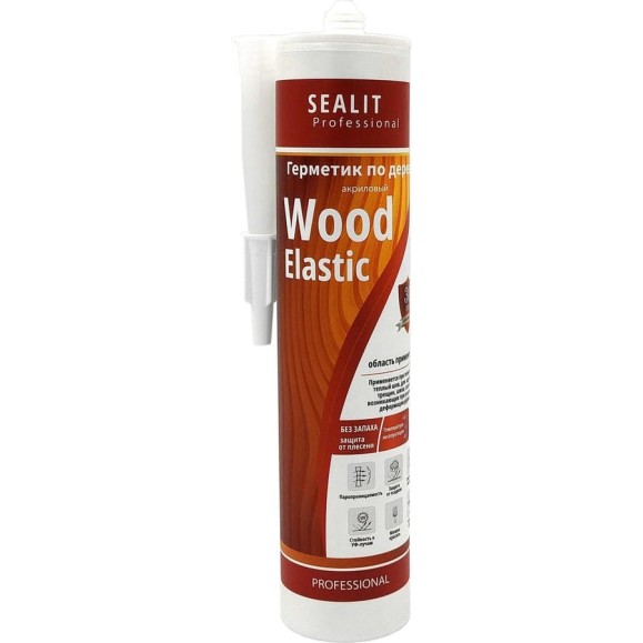 Акриловый герметик для дерева Sealit Wood Elastic 280 мл, серый 136047