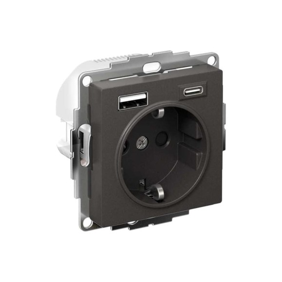 Механизм розетки 16а с 2 usb a+c Systeme Electric Atlasdesign базальт 5в/2,4а/3,0а, 2x5в/1,5а, ATN001432 Механизм розетки 16а с 2 usb a+c Systeme Electric Atlasdesign базальт 5в/2,4а/3,0а, 2x5в/1,5а, ATN001432