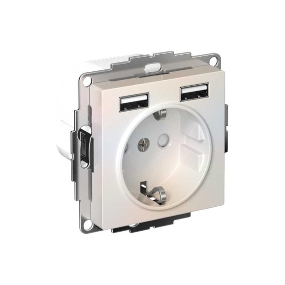 Розетка 16А с 2 USB A+A Systeme Electric AtlasDesign Шампань Жемчуг 5В/2,4А, 2х5В/1,2А ATN000430 Розетка 16А с 2 USB A+A Systeme Electric AtlasDesign Шампань Жемчуг 5В/2,4А, 2х5В/1,2А ATN000430