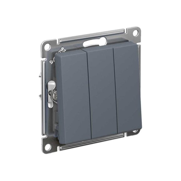 3-клавишный выключатель Systeme Electric AtlasDesign Грифель сх.1+1+1, 10АХ, механизм SE ATN000731