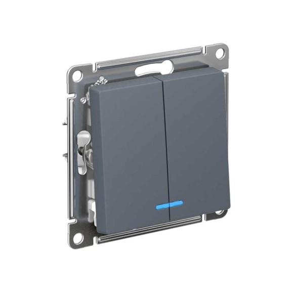 2-клавишный выключатель Systeme Electric Atlas Design Грифель с подсветкой, сх.5а SE ATN000753