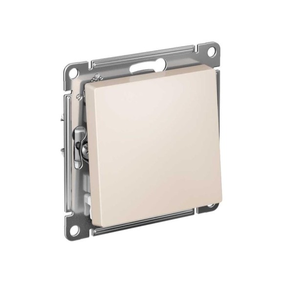 1-клавишный выключатель Systeme Electric Atlasdesign бежевый 2-полюсный, 10а, механизм ATN000221