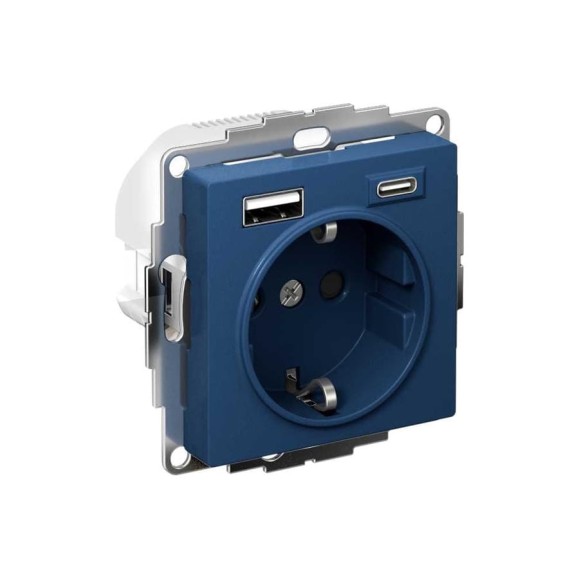 Розетка 16а c 2 usb a+с Systeme Electric Atlasdesign аквамарин 5в/2,4а, 2x5в/1,2а ATN001132 Розетка 16а c 2 usb a+с Systeme Electric Atlasdesign аквамарин 5в/2,4а, 2x5в/1,2а ATN001132