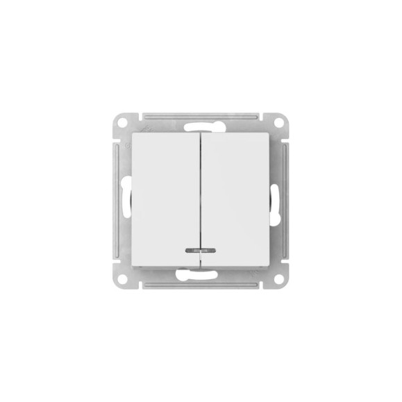 2-клавишный выключатель с подсветкой Systeme Electric ATLASDESIGN, сх.5а, 10 АХ, мех., быстрозажимная клемма, БЕЛЫЙ ATN000153S 2-клавишный выключатель с подсветкой Systeme Electric ATLASDESIGN, сх.5а, 10 АХ, мех., быстрозажимная клемма, БЕЛЫЙ ATN000153S