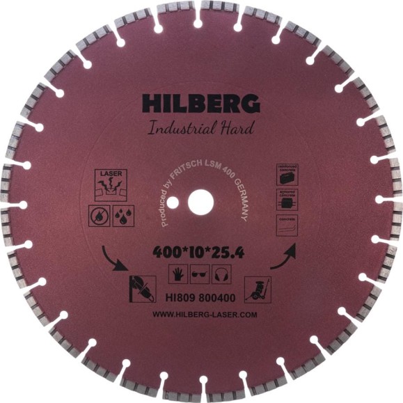 Диск алмазный отрезной Hilberg 400x25.4 Industrial Hard HI809 Диск алмазный отрезной Hilberg 400x25.4 Industrial Hard HI809