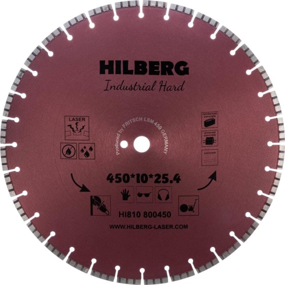 Диск алмазный отрезной Hilberg 450x25.4 Industrial Hard HI810