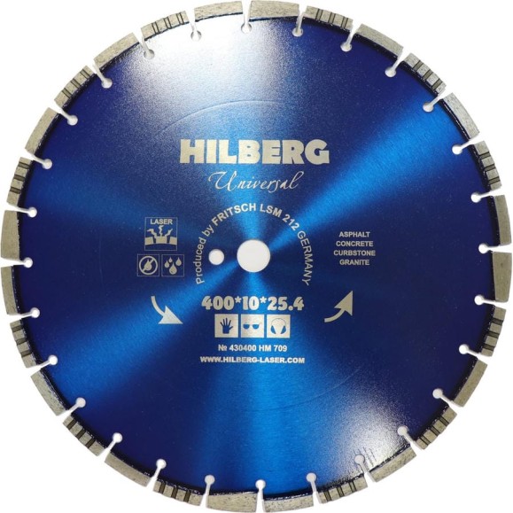 Диск алмазный отрезной Hilberg 400x25.4x12 Universal Laser HM709