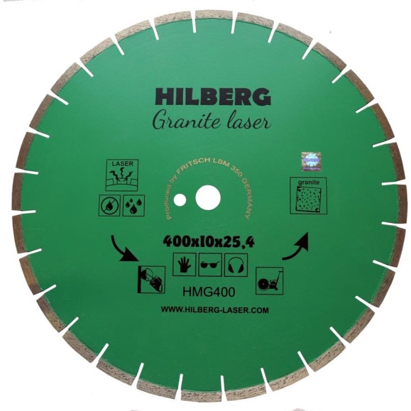 Диск алмазный отрезной Hilberg 400x25.4 Laser Granite HMG400 Диск алмазный отрезной Hilberg 400x25.4 Laser Granite HMG400