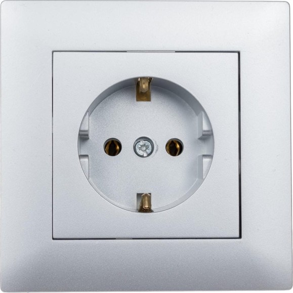 Розетка MAKEL с/з СП KAREA RIZZ 16А IP20 сереб. 88065028 Розетка MAKEL с/з СП KAREA RIZZ 16А IP20 сереб. 88065028
