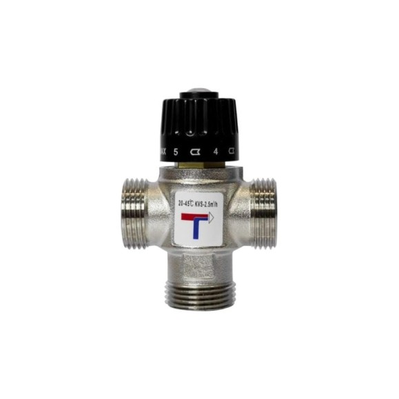 Клапан термосмесительный VRT 3/4'' нар/нар/нар боковое смешение 20-45 град 556915 Клапан термосмесительный VRT 3/4'' нар/нар/нар боковое смешение 20-45 град 556915
