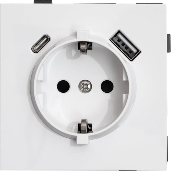 Одноместная USB/TYPE-C розетка ALTECH ENCORE 1SUCW скрытого монтажа с заземлением и шторками белая быстрая зарядка механизм 07346 Одноместная USB/TYPE-C розетка ALTECH ENCORE 1SUCW скрытого монтажа с заземлением и шторками белая быстрая зарядка механизм 07346