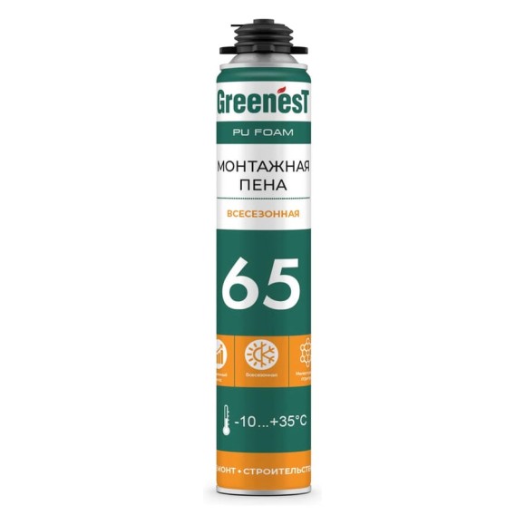 Пена монтажная профессиональная GreenesT 65 всесезонная, 850мл 185117850