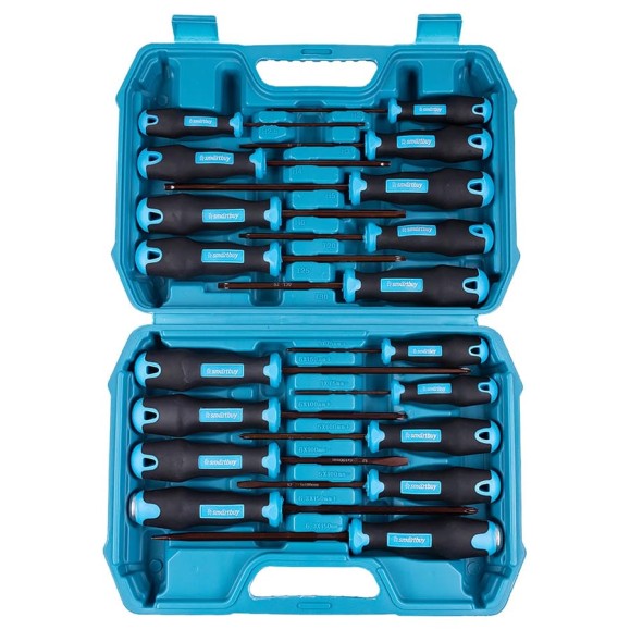 Набор отверток SMARTBUY 18 штук, PH, SL, HEX, TORX, сталь S2, кейс, Tools SBT-SCN-18P3 Набор отверток SMARTBUY 18 штук, PH, SL, HEX, TORX, сталь S2, кейс, Tools SBT-SCN-18P3