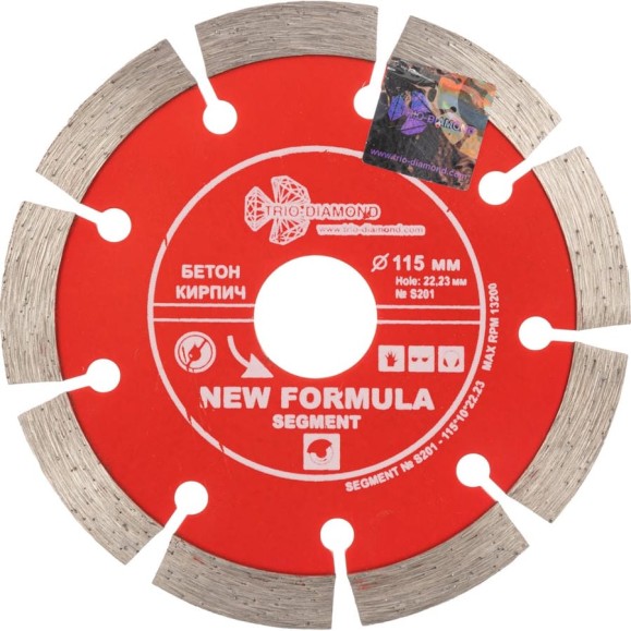Диск алмазный отрезной TRIO-DIAMOND 115x22.23 New Formula Segment S201 Диск алмазный отрезной TRIO-DIAMOND 115x22.23 New Formula Segment S201