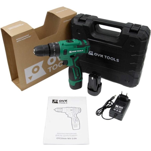 Аккумуляторная дрель-шуруповерт OVK TOOLS OTCS1AA-16V-2.0A Аккумуляторная дрель-шуруповерт OVK TOOLS OTCS1AA-16V-2.0A