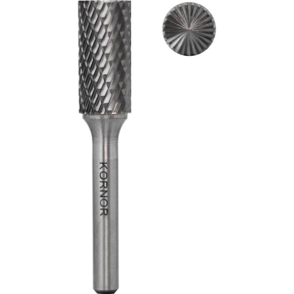 Бор-фреза KORNOR B0820BM06L цилиндрическая с торцом (2-ая насечка) L160 325082006 Бор-фреза KORNOR B0820BM06L цилиндрическая с торцом (2-ая насечка) L160 325082006