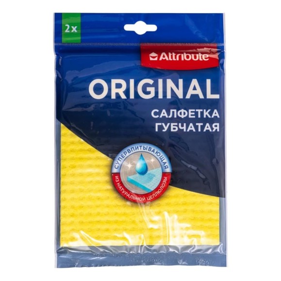 Салфетка губчатая Attribute ORIGINAL 2шт 15x18см ACC002 Салфетка губчатая Attribute ORIGINAL 2шт 15x18см ACC002