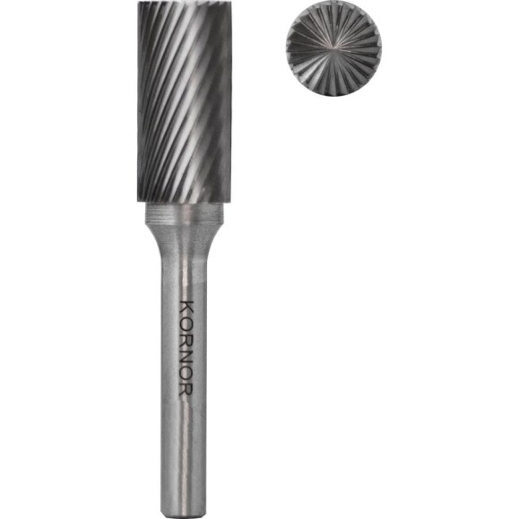 Бор-фреза KORNOR B0616M06 цилиндрическая с торцом (1-ая насечка) 321061606 Бор-фреза KORNOR B0616M06 цилиндрическая с торцом (1-ая насечка) 321061606