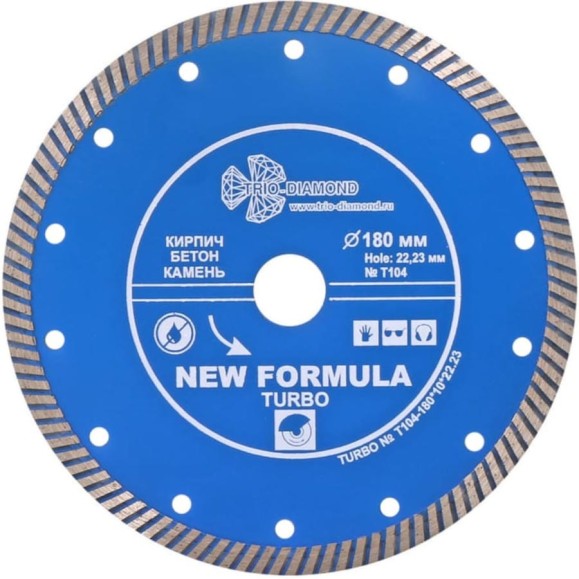 Диск алмазный отрезной TRIO-DIAMOND 180x22.23 New Formula Turbo T104 Диск алмазный отрезной TRIO-DIAMOND 180x22.23 New Formula Turbo T104