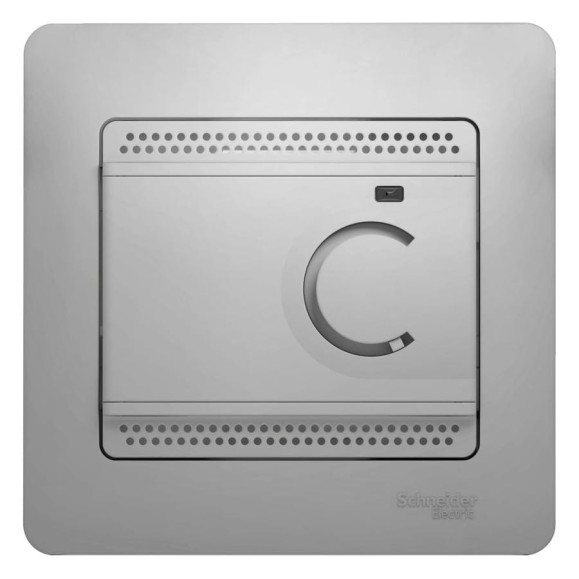 Термостат электронный теплого пола Systeme Electric ( Schneider Electric) Glossa Алюминий с датчиком, 10A GSL000338 4 шт 13606480658676 Термостат электронный теплого пола Systeme Electric ( Schneider Electric) Glossa Алюминий с датчиком, 10A GSL000338 4 шт 13606480658676