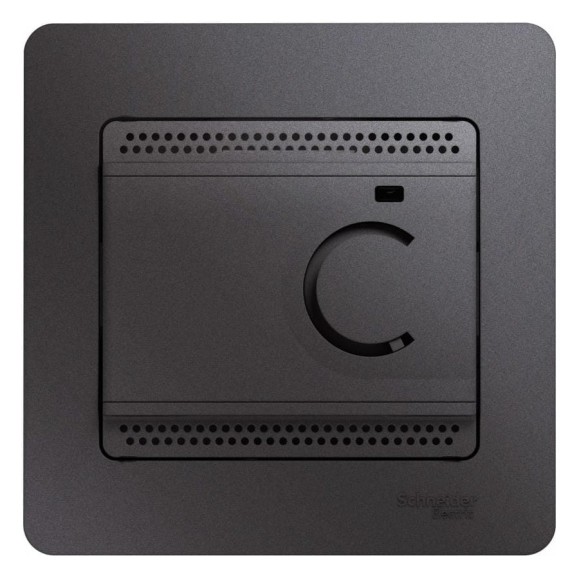 Терморегулятор для теплого пола Systeme Electric (Schneider Electric) с датчиком Glossa,10 A, Графит GSL001338 4 шт 13606481274929