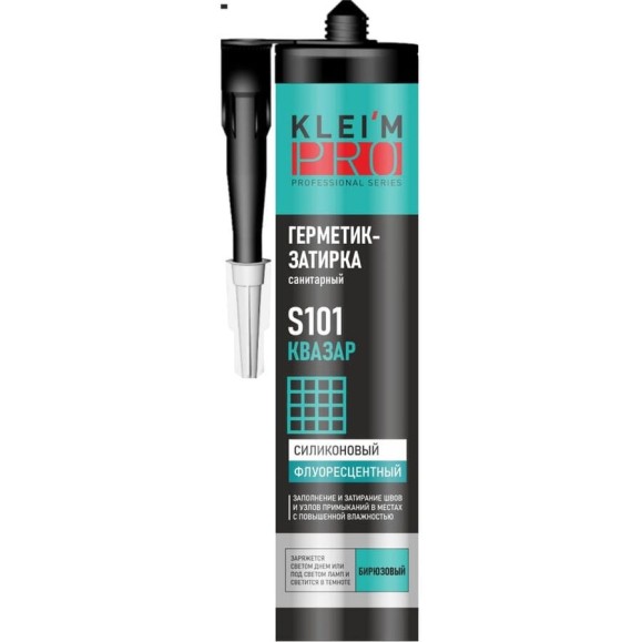 Герметик-затирка силиконовый санитарный KleimPro S101 КВАЗАР, флуорес 5117 Герметик-затирка силиконовый санитарный KleimPro S101 КВАЗАР, флуорес 5117