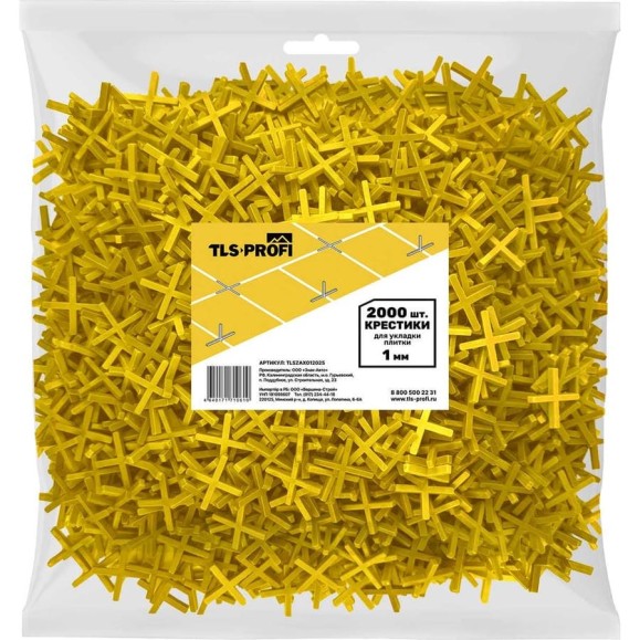 Крестики для плитки TLS-Profi 1 мм 2000 шт TLSZAX012025