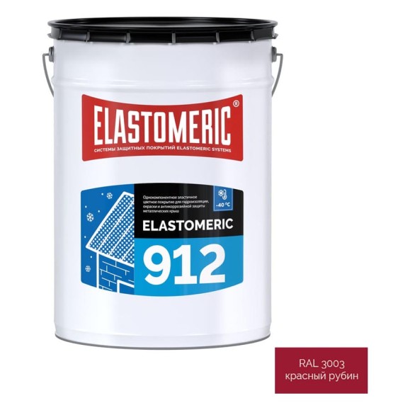 Зимняя гидроизоляционная мастика для металлических кровель Elastomeric Systems ELASTOMERIC 912 20кг., красный рубин 912004 Зимняя гидроизоляционная мастика для металлических кровель Elastomeric Systems ELASTOMERIC 912 20кг., красный рубин 912004