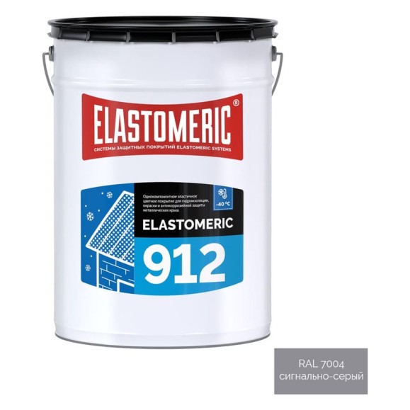 Зимняя гидроизоляционная мастика для металлических кровел Elastomeric Systems elastomeric 912 сигнально-серый, 20 кг 912002