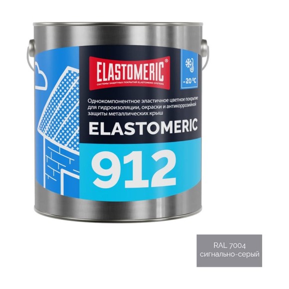 Зимняя гидроизоляционная мастика для металлических кровель Elastomeric Systems ELASTOMERIC 912 3кг., сигнально-серый 912003