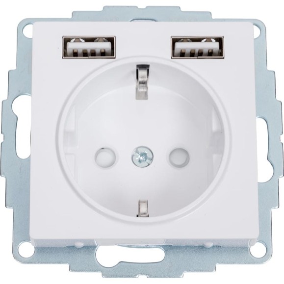 Розетка 16А с 2 USB A+A Systeme Electric AtlasDesign Белый 5В/2,4А, 2х5В/1,2А ATN000130 Розетка 16А с 2 USB A+A Systeme Electric AtlasDesign Белый 5В/2,4А, 2х5В/1,2А ATN000130