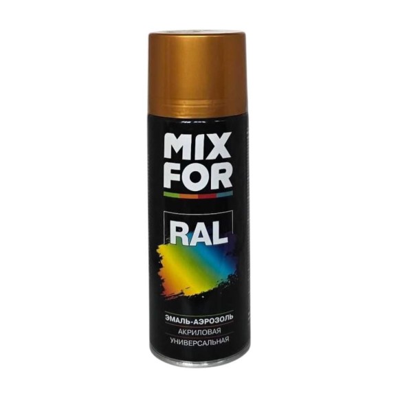 Эмаль-аэрозоль MIXFOR акриловая универсальная RAL 1036 (жемчужно-золотой) 13865 Эмаль-аэрозоль MIXFOR акриловая универсальная RAL 1036 (жемчужно-золотой) 13865