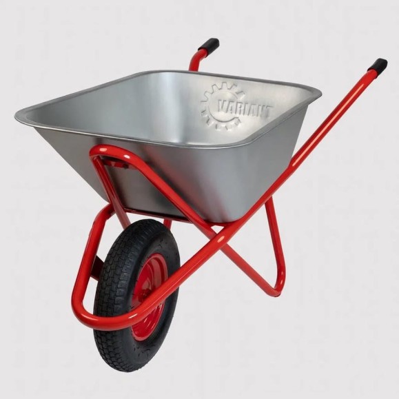 Строительная, одноколесная тачка Variant, УСИЛЕННАЯ, 110 л, колесо 4.80/4.00-8, грузоподъемность 180кг. 11110 Строительная, одноколесная тачка Variant, УСИЛЕННАЯ, 110 л, колесо 4.80/4.00-8, грузоподъемность 180кг. 11110