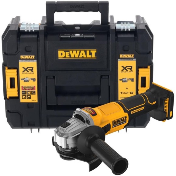 Аккумуляторная угловая шлифмашина DEWALT DCG407NT, 18В, 125мм, 9000 об/мин, без АКБ и ЗУ, в кейсе TSTAK DCG407NT-XJ Аккумуляторная угловая шлифмашина DEWALT DCG407NT, 18В, 125мм, 9000 об/мин, без АКБ и ЗУ, в кейсе TSTAK DCG407NT-XJ