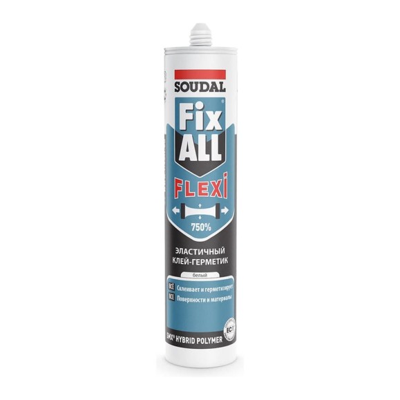 Клей-герметик Soudal Фикс Алл FLEXI белый 290 мл 117383 Клей-герметик Soudal Фикс Алл FLEXI белый 290 мл 117383