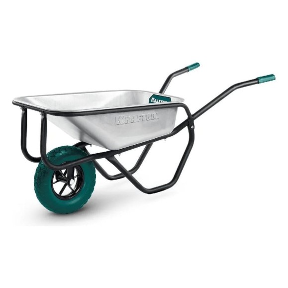 Тачка строительная KRAFTOOL MAXDrive-1 110л, 260 кг, одноколесная, с трубным усилителем 39862 Тачка строительная KRAFTOOL MAXDrive-1 110л, 260 кг, одноколесная, с трубным усилителем 39862