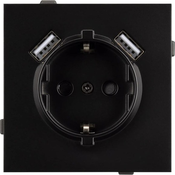 Механизм розетки с USB зарядкой Arlight SCT-TENDO-MUAA-PL-BK 1шт 054083 Механизм розетки с USB зарядкой Arlight SCT-TENDO-MUAA-PL-BK 1шт 054083