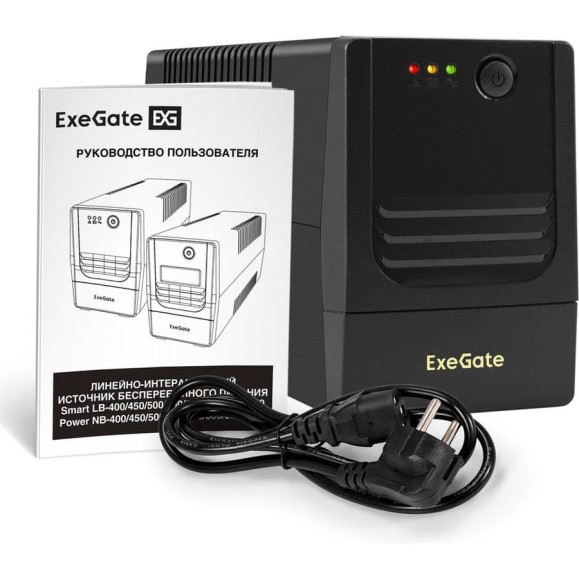 Источник бесперебойного питания ExeGate Power NB-600.LED.AVR.4C13 600VA/360W, LED, AVR, 4 C13, батарея 12V 7.2Ah, Black 299749 Источник бесперебойного питания ExeGate Power NB-600.LED.AVR.4C13 600VA/360W, LED, AVR, 4 C13, батарея 12V 7.2Ah, Black 299749