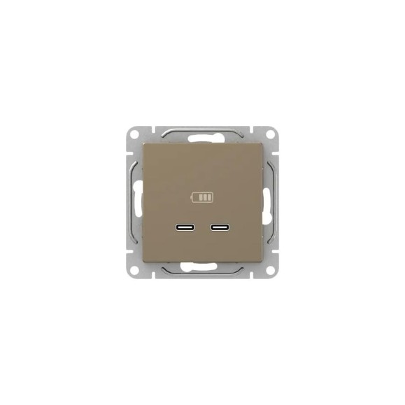 Механизм розетки EKF USB-C - 2шт, шампань Эпика UP1-SOC-2USBC Механизм розетки EKF USB-C - 2шт, шампань Эпика UP1-SOC-2USBC