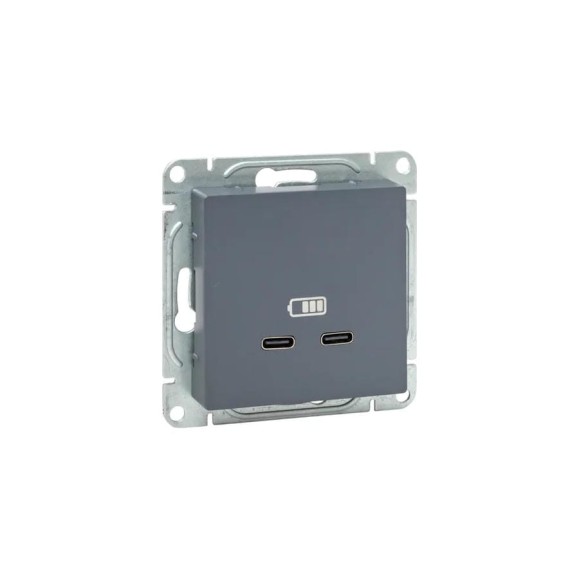 Механизм розетки EKF USB-C - 2шт, графит Эпика UP1-SOG-2USBC Механизм розетки EKF USB-C - 2шт, графит Эпика UP1-SOG-2USBC