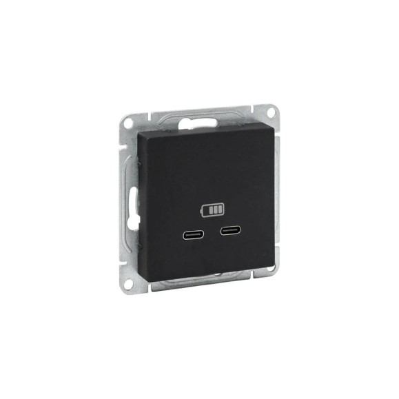 Механизм розетки EKF USB-C - 2шт, чёрный Эпика UP1-SOB-2USBC Механизм розетки EKF USB-C - 2шт, чёрный Эпика UP1-SOB-2USBC