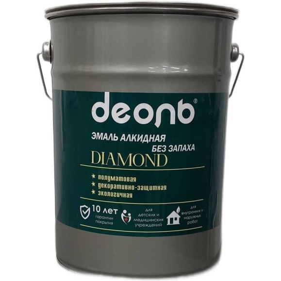 Алкидная эмаль Деоль без запаха Diamond RAL6026 зеленая 4,5л полуматовая 33514 Алкидная эмаль Деоль без запаха Diamond RAL6026 зеленая 4,5л полуматовая 33514