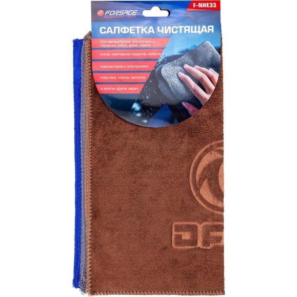 Салфетка чистящая из микрофибры Forsage с логотипом, 30х30 см (3шт/уп) F-NHE33 Dongfeng(34385) Салфетка чистящая из микрофибры Forsage с логотипом, 30х30 см (3шт/уп) F-NHE33 Dongfeng(34385)