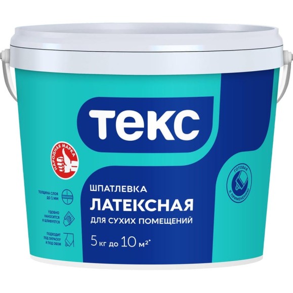 Шпаклевка латексная 5 кг Текс ПРОФИ тов-023459 700001298 Шпаклевка латексная 5 кг Текс ПРОФИ тов-023459 700001298
