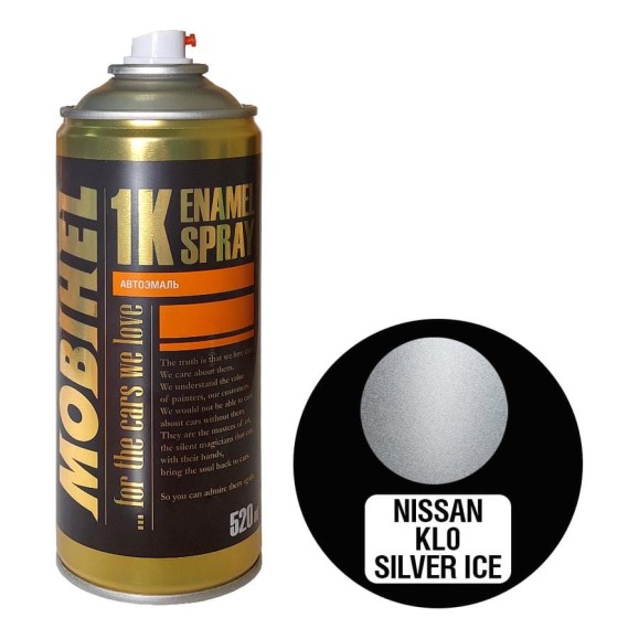 Краска MOBIHEL NISSAN KL0 SILVER ICE, металлик, аэрозоль, 520 мл 47086602А Краска MOBIHEL NISSAN KL0 SILVER ICE, металлик, аэрозоль, 520 мл 47086602А